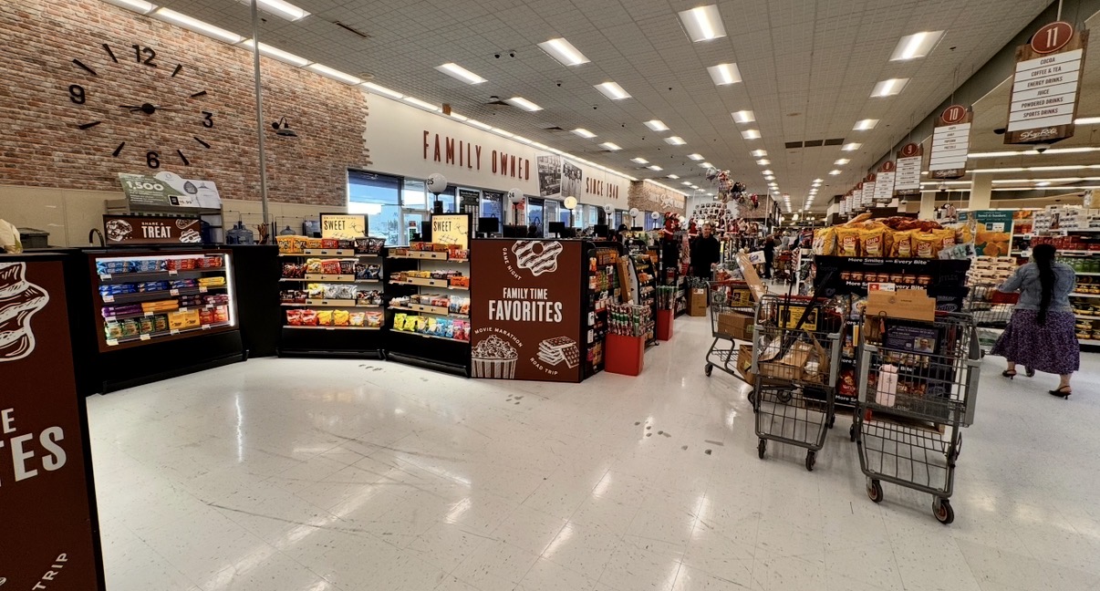 ShopRite front end with branded merchandising fixtures